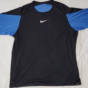 Nike Dri-Fit Black/Royal Blue Mens Running Shirt XXL - Like New